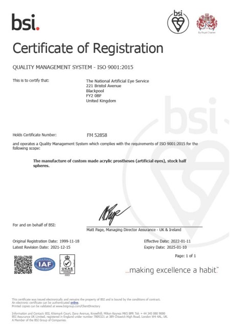 certificate of ISO certification